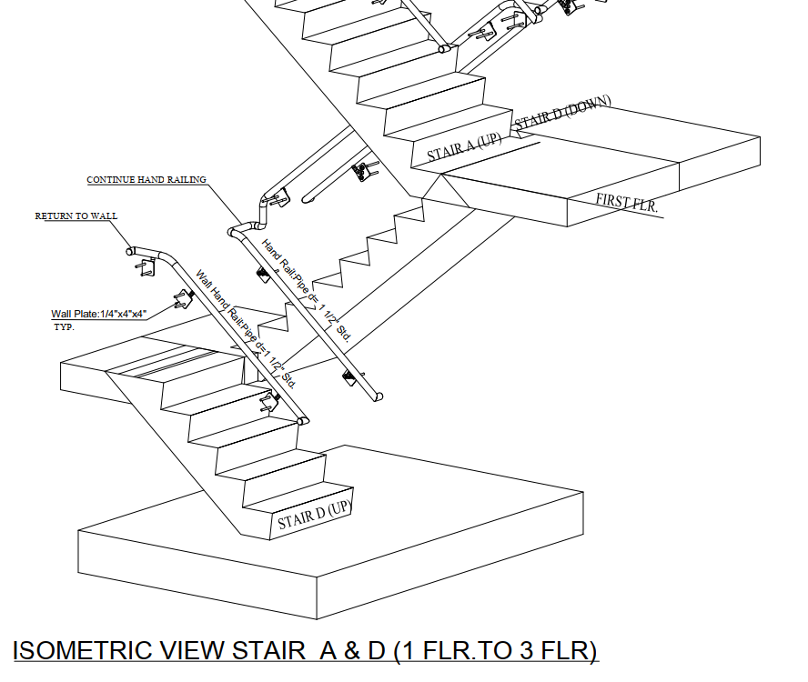 3D VIEW STAIR-RAILING